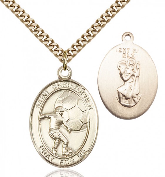 St. Christopher Soccer Medal - 14KT Gold Filled