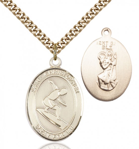 St. Christopher Surfing Medal - 14KT Gold Filled