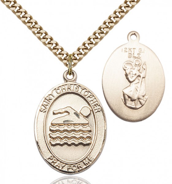 St. Christopher Swimming Medal - 14KT Gold Filled