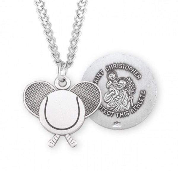 St. Christopher Tennis Medal Sterling Silver - Sterling Silver