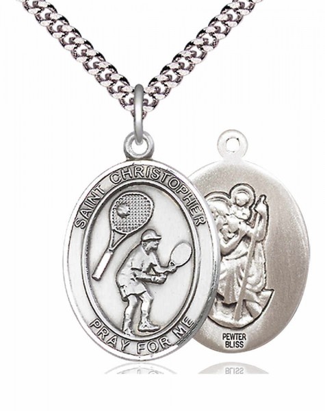 St. Christopher Tennis Medal - Pewter