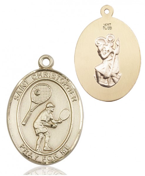 St. Christopher Tennis Medal - 14K Solid Gold
