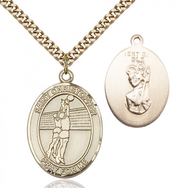 Saint Christopher Volleyball Medal - 14KT Gold Filled
