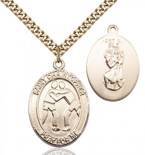 St. Christopher Wrestling Medal - 14KT Gold Filled