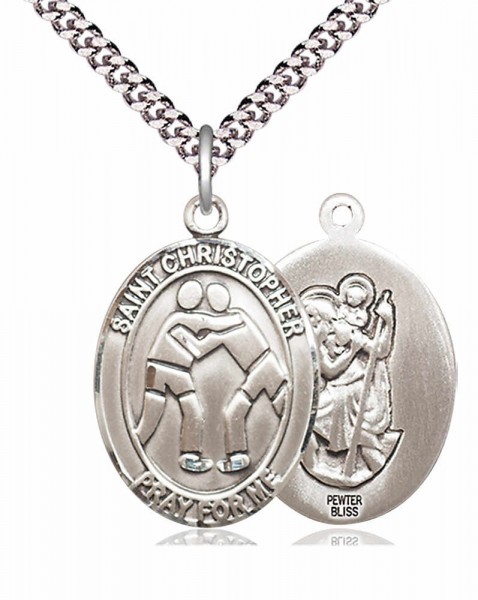 St. Christopher Wrestling Medal - Pewter