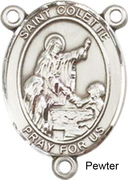 St. Colette Rosary Centerpiece Sterling Silver or Pewter - Pewter