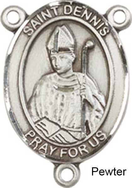 St. Dennis Rosary Centerpiece Sterling Silver or Pewter - Pewter