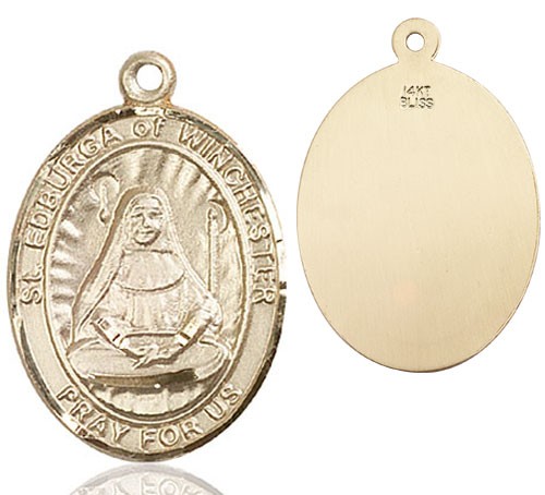 St. Edburga of Winchester Medal - 14K Solid Gold