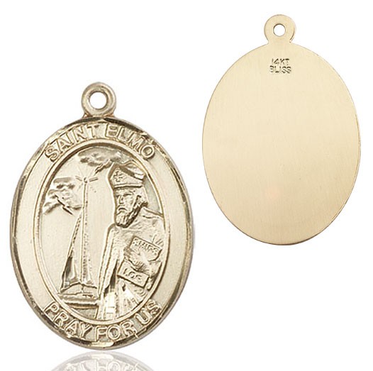 Oval Saint Elmo Medal - 14K Solid Gold