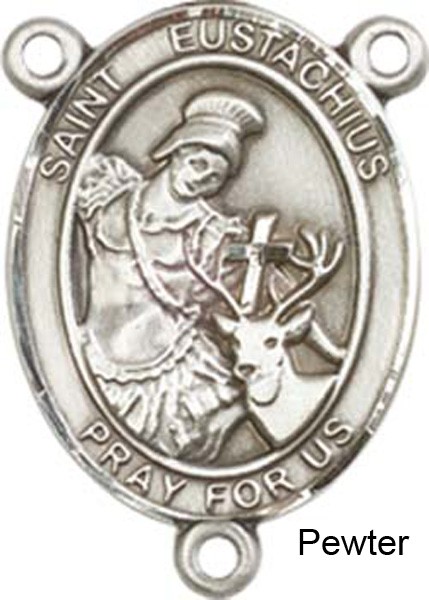 St. Eustachius Rosary Centerpiece Sterling Silver or Pewter - Pewter