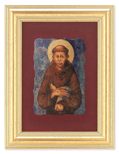 St. Francis 5x6.5 Velvet Back Gold Frame - Red