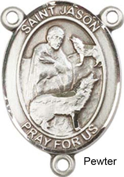 St. Jason Rosary Centerpiece Sterling Silver or Pewter - Pewter