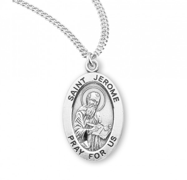 St. Jerome Oval Medal - Sterling Silver