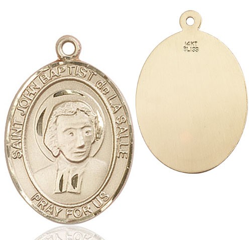 St. John Baptist de La Salle Medal - 14K Solid Gold