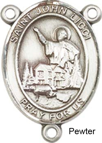 St. John Licci Rosary Centerpiece Sterling Silver or Pewter - Pewter