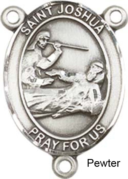 St. Joshua Rosary Centerpiece Sterling Silver or Pewter - Pewter