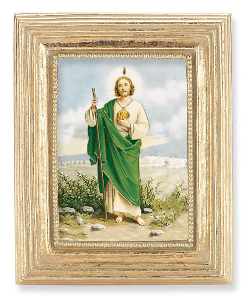 St. Jude 2.5x3.5 Print Under Glass - Gold
