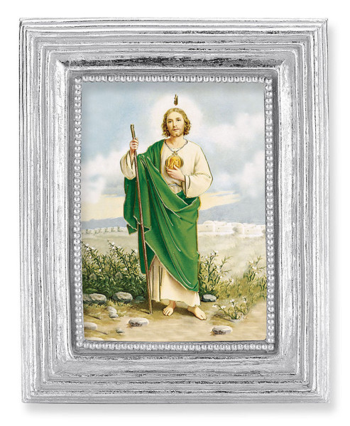 St. Jude 2.5x3.5 Print Under Glass - Silver