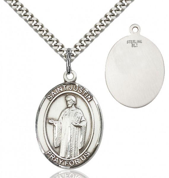 St. Justin Medal - Sterling Silver