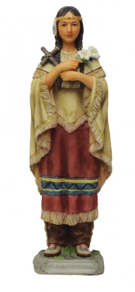 St. Kateri Tekakwitha Statue - 8 Inches - Multi-Color