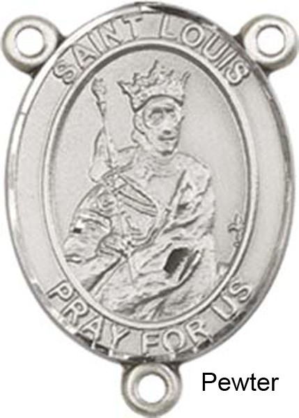 St. Louis Rosary Centerpiece Sterling Silver or Pewter - Pewter