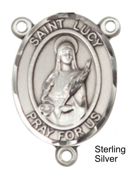 St. Lucy Rosary Centerpiece Sterling Silver or Pewter - Sterling Silver