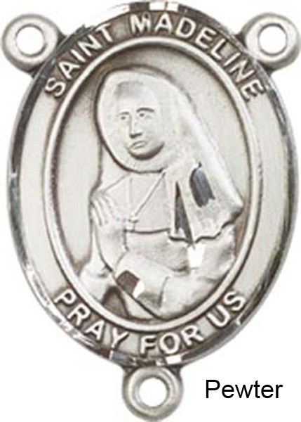 St. Madeline Sophie Barat Rosary Centerpiece Sterling Silver or Pewter - Pewter