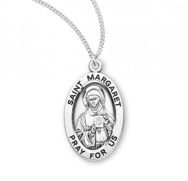 St. Margaret Oval Medal - Sterling Silver