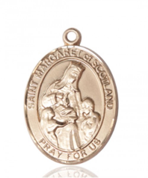 St. Margaret of Scotland Pendant - 14K Solid Gold