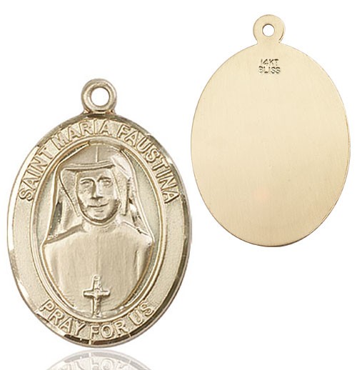 St. Maria Faustina Medal - 14K Solid Gold