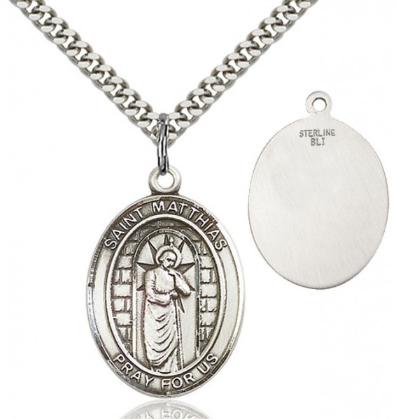 St. Matthias the Apostle Patron Saint Medal - Sterling Silver