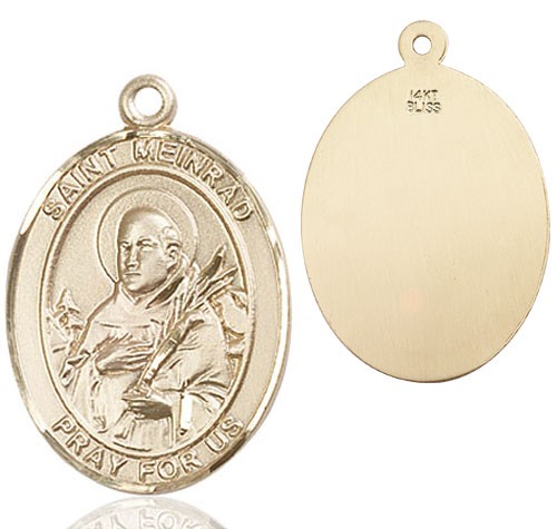 St. Meinrad of Einsideln Medal - 14K Solid Gold