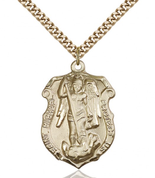 St. Michael Coast Guard Medal Shield - Gold Filled