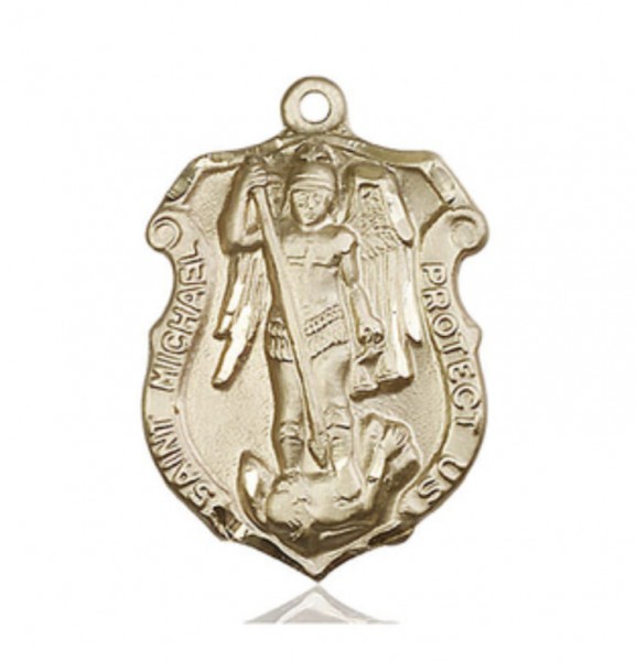 St. Michael Coast Guard Medal Shield - 14K Solid Gold