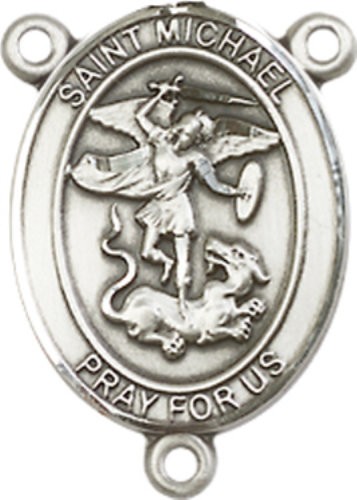 St. Michael Rosary Centerpiece Sterling Silver or Pewter - Pewter