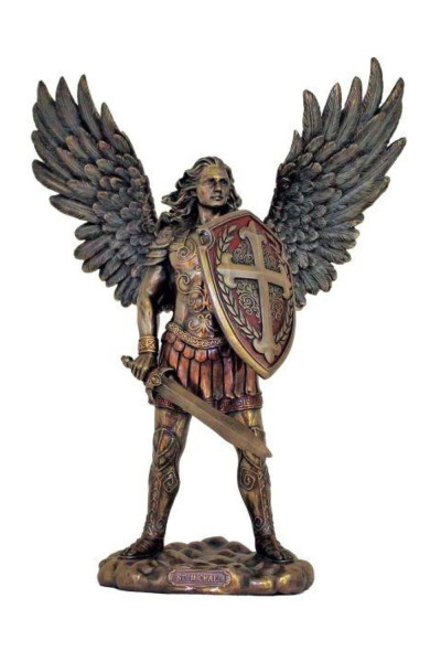 St. Michael Statue without Devil Bronzed Resin - 7.5 inches - Bronze