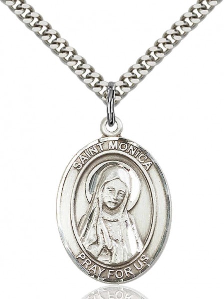 Oval Saint Monica Medal - Pewter