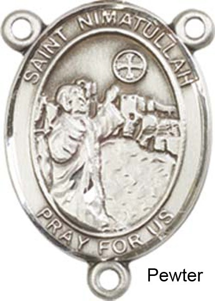 St. Nimatullah Rosary Centerpiece Sterling Silver or Pewter - Pewter