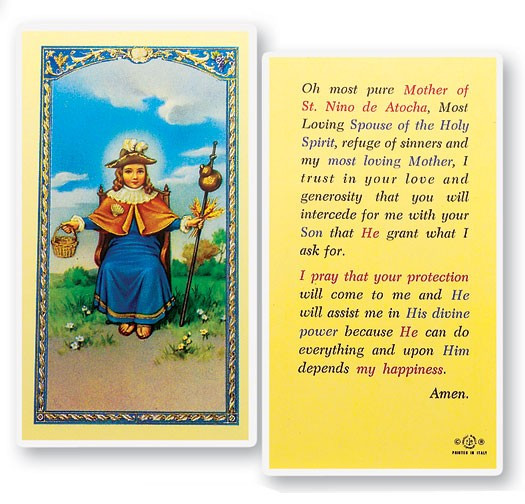 St. Nino of Atocha Holy Laminated Prayer Card - 1 Prayer Card .99 each