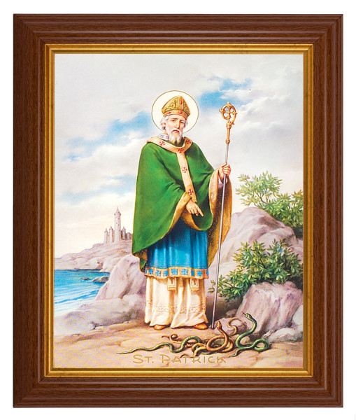 St. Patrick 8x10 Textured Artboard Dark Walnut Frame - #112 Frame