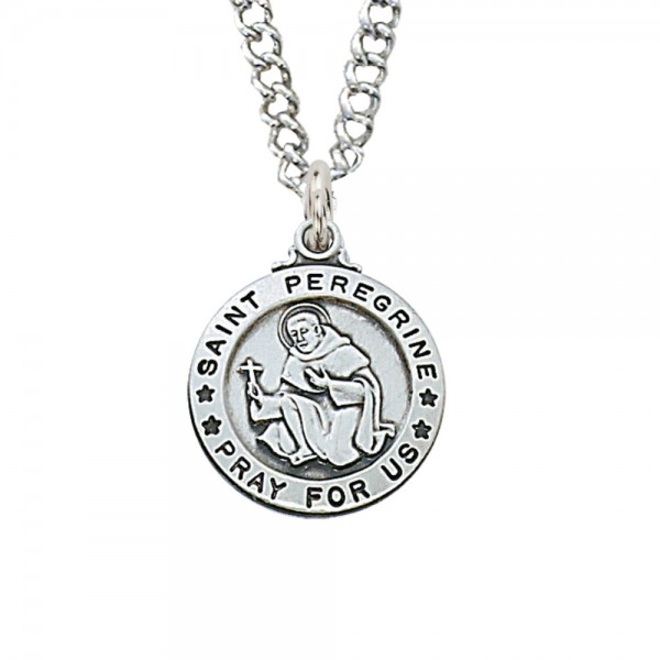 St. Peregrine Medal - Smaller - Silver