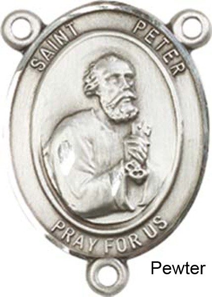 St. Peter the Apostle Rosary Centerpiece Sterling Silver or Pewter - Pewter