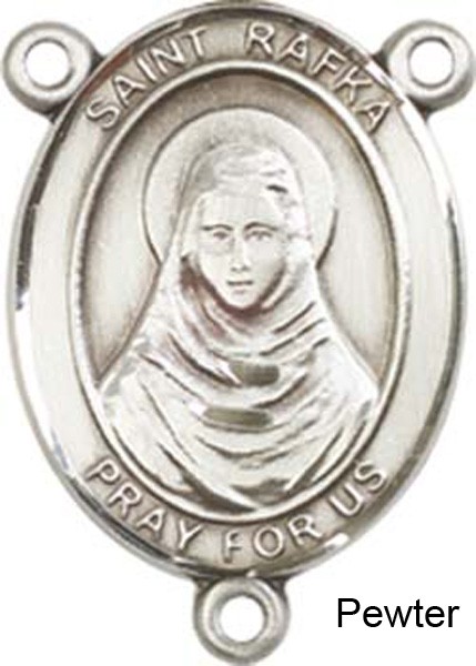 St. Rafka Rosary Centerpiece Sterling Silver or Pewter - Pewter