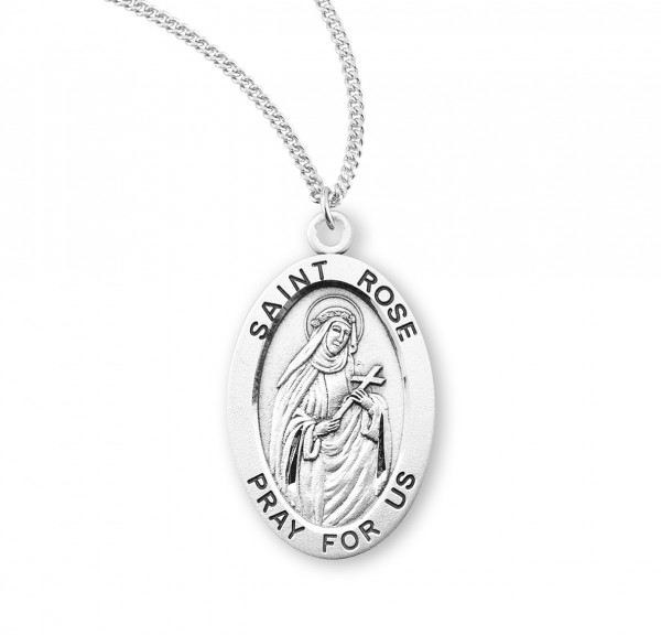 St. Rose Oval Medal - Sterling Silver