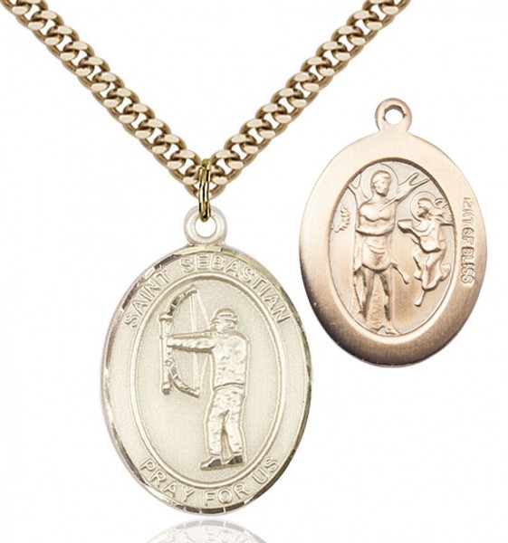 St. Sebastian Archery Medal - 14KT Gold Filled