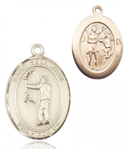 St. Sebastian Archery Medal - 14K Solid Gold