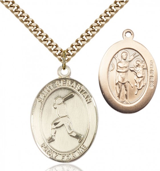 St. Sebastian Baseball Medal - 14KT Gold Filled