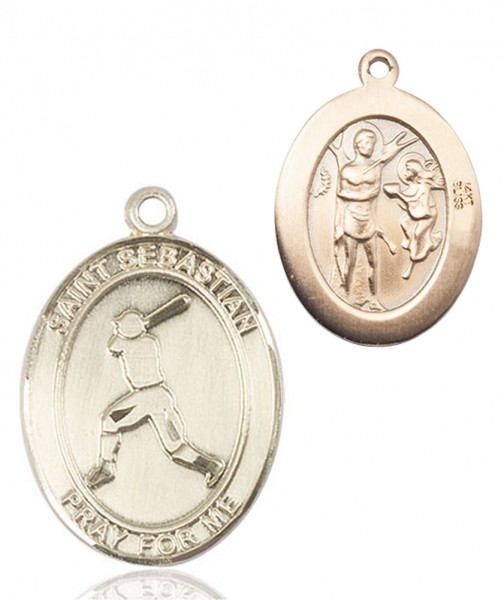 St. Sebastian Baseball Medal - 14K Solid Gold