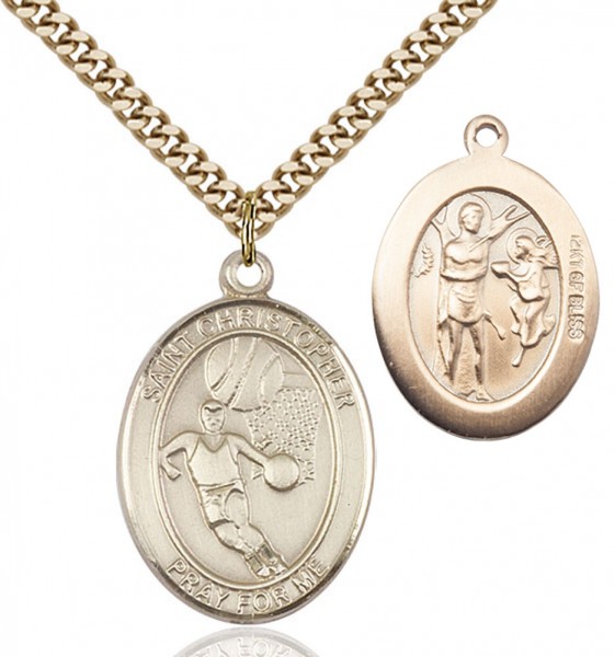 St. Sebastian Basketball Medal - 14KT Gold Filled