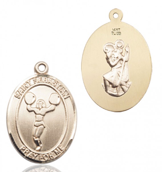 St. Sebastian Cheerleading Medal - 14K Solid Gold
